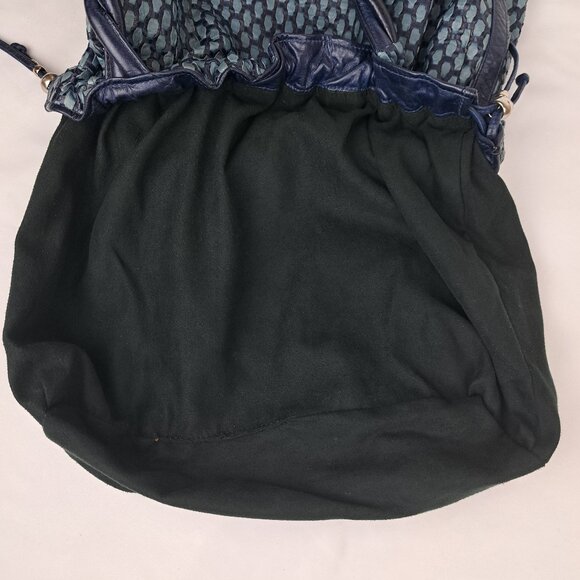 Vintage Ralston Woven Quilted Blue Leather Shoulder Hobo Style Bag - Picture 11 of 16